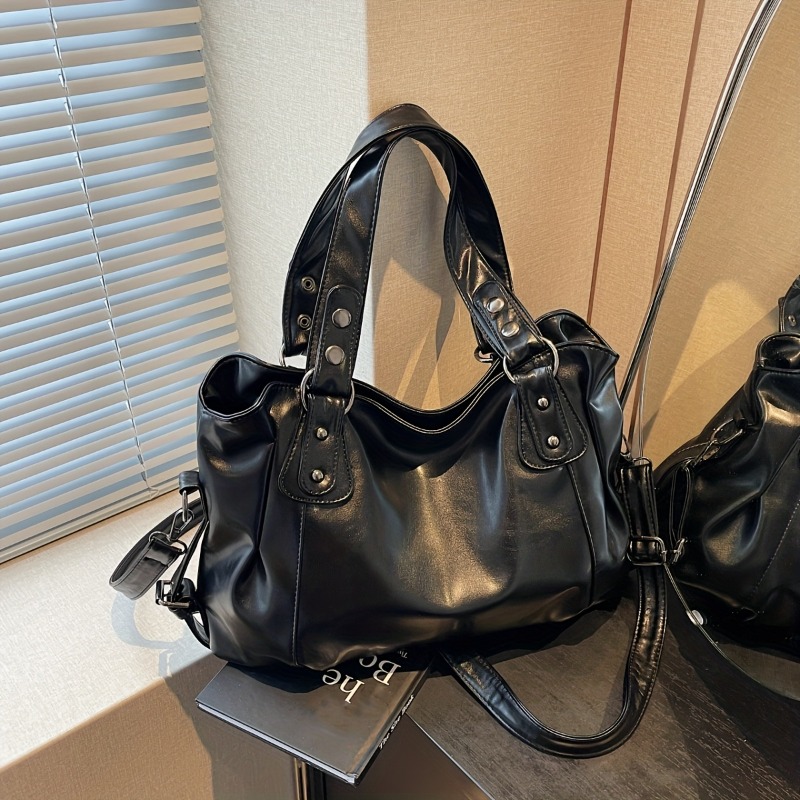 Luxury Bags Vip - Skórzana torebka vintage o dużej pojemności