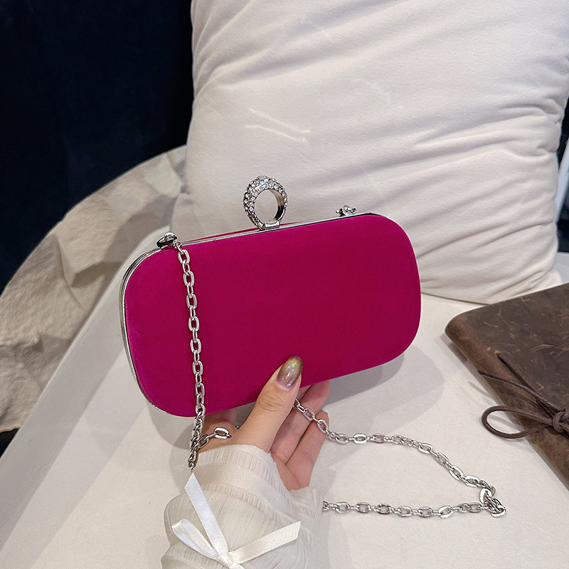 Luxury Bags Vip - Czarna aksamitna torebka damska 2025 Vip